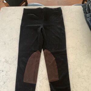 Ralph Lauren Riding Style Leggings - black with brown suede knee patch